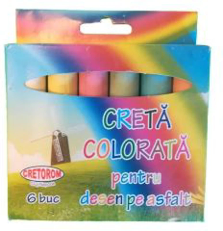 Creta color Cretorom, pentru asfalt, cutie 6 buc