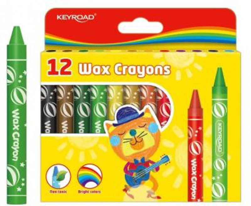 Creioane cerate Keyroad Jumbo KR971305, 12 culori, blister carton