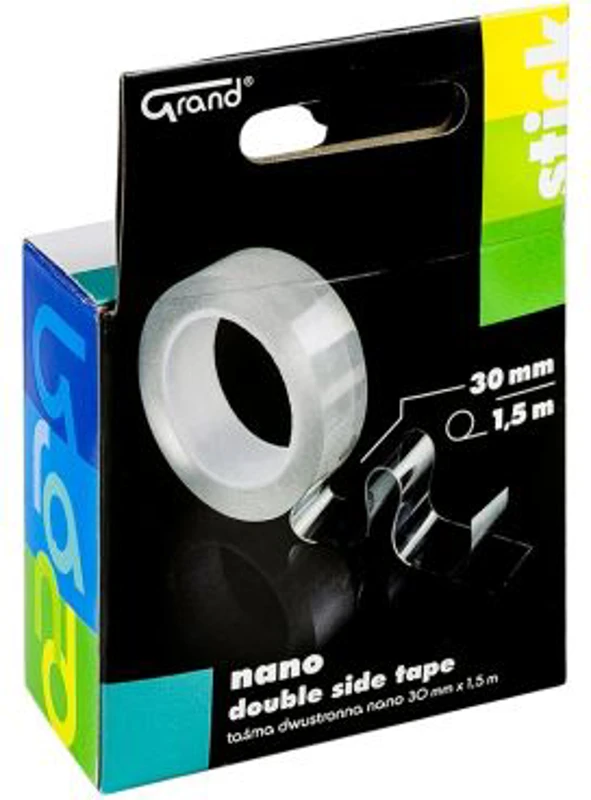 Banda dublu adeziva siliconica nano Grand 130-1956, 30mm x 1. 5m, transparent, blister