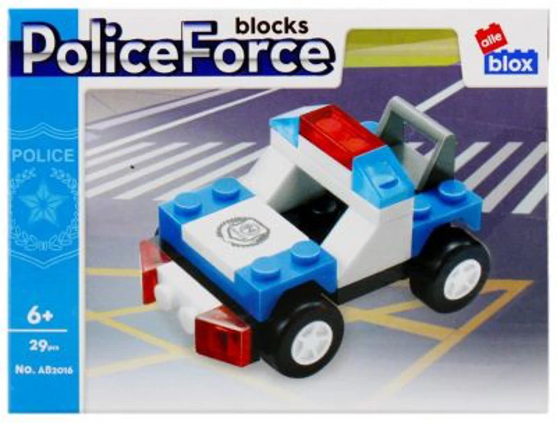 Set de constructie Alleblox Police Force - vehicule de politie, diverse modele, 29-39 piese, 6+
