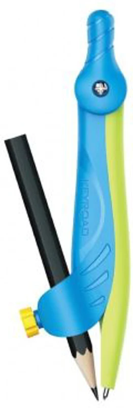 Compas plastic cu creion Keyroad Flow KR971523/KR971522, caseta PVC, diverse culori, 10 bucati/display