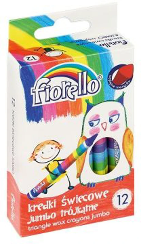 Creioane cerate Fiorello Jumbo 170-2209, triunghiulare, 12 culori, blister carton