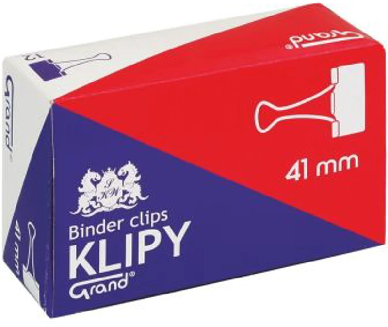 Clipsuri metalice Grand 110-1095, 41mm, negre, cutie 12 buc