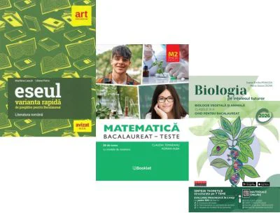 Pachet Bacalaureat 2026. Eseul. Varianta rapida de pregatire. i Matematica M2 Stiinte ale naturii. Teste si Biologia pe intelesul tuturor Clasele 9-10