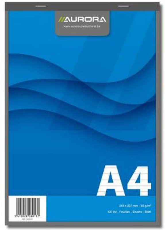 Blocnotes capsat, A4, 100 file - 60gsm, microperforatii, AURORA Office - dictando