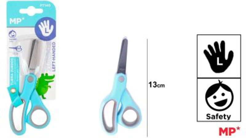 Foarfeca scolara pentru stangaci Main Paper, 13 cm, bleu