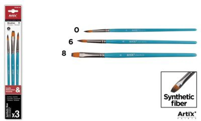 Set 3 pensule Main Paper, numarul 0, 6, 8