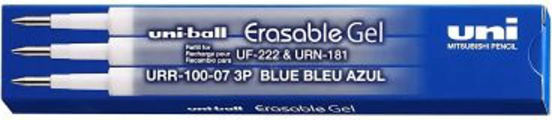 Rezerva roller Uni-ball URR-100, 0. 7mm, pentru modelele UF-222 si URN-181, scris albastru, set 3 buc