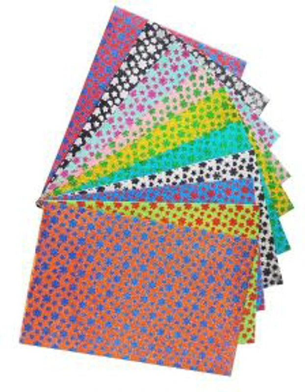 Hartie gumata A4 - floare, 2mm, cu sclipici, set 10 coli, Colorarte