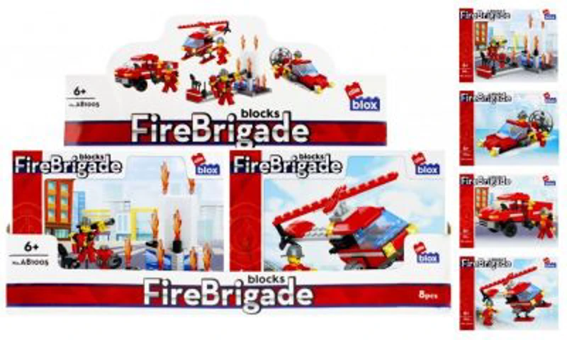 Set de constructie Alleblox Fire Brigade - vehicule cu pompier, diverse modele - 478223, 98-104 piese, 6+ ani