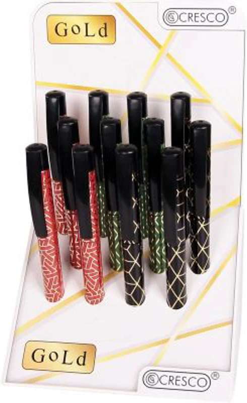 Stilou Cresco Gold 280030-C, penita iridium, alimentare rezerve, corp plastic diverse culori