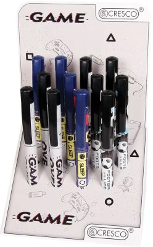 Stilou Cresco Game 280030-B, penita iridium, alimentare rezerve, corp plastic diverse culori