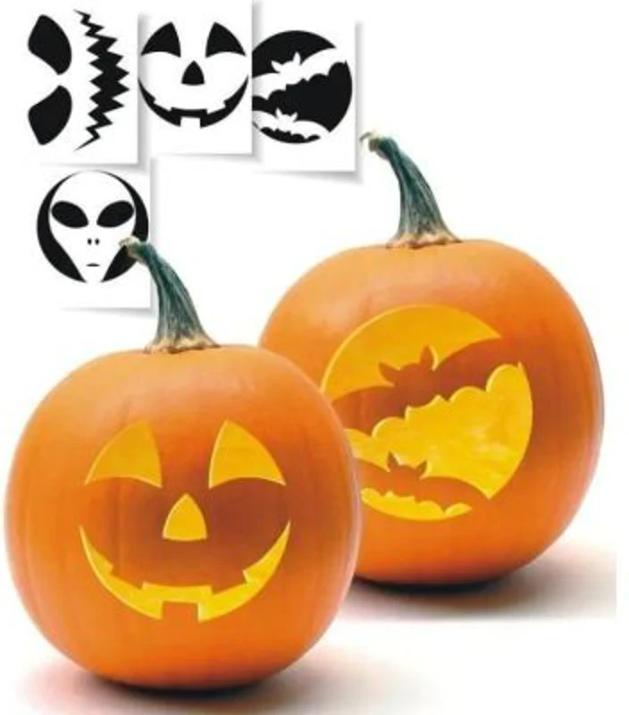 Sticker creatie dovleac PartyTime Halloween, diverse forme, set 10 buc