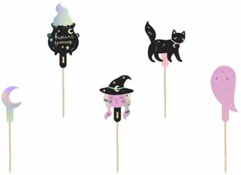 Decoratiune briosa, 14cm, mix culori, PartyTime Halloween, set 6 buc