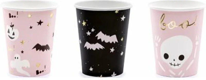 Pahare print halloween, 220ml, hartie, PartyTime Halloween, set 6 buc