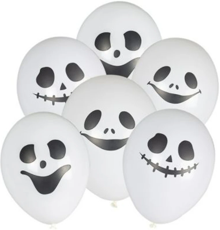 Balon print fantome PartyTime Halloween, set 6 buc