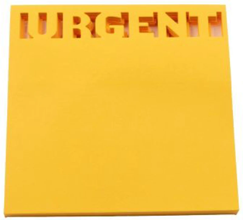 Notes adeziv stantat Office Cover H1-URGENT, 50 coli, 75x75mm, portocaliu neon, blister