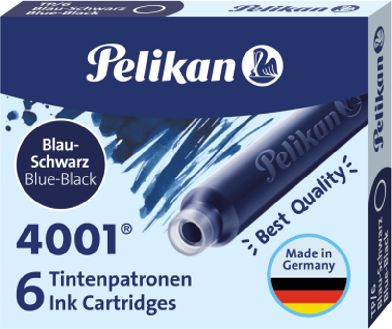 Patroane cerneala scurte (rezerve) Pelikan 4001 301184, cerneala albastru inchis, set 6 buc