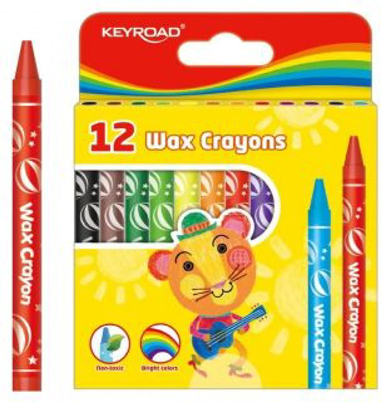 Creioane cerate Keyroad KR971303, 12 culori, blister carton