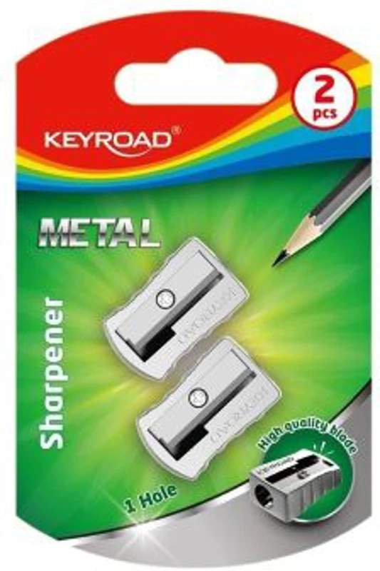 Ascutitoare simpla Keyroad KR971681, 1 orificiu, metal, blister 2 buc