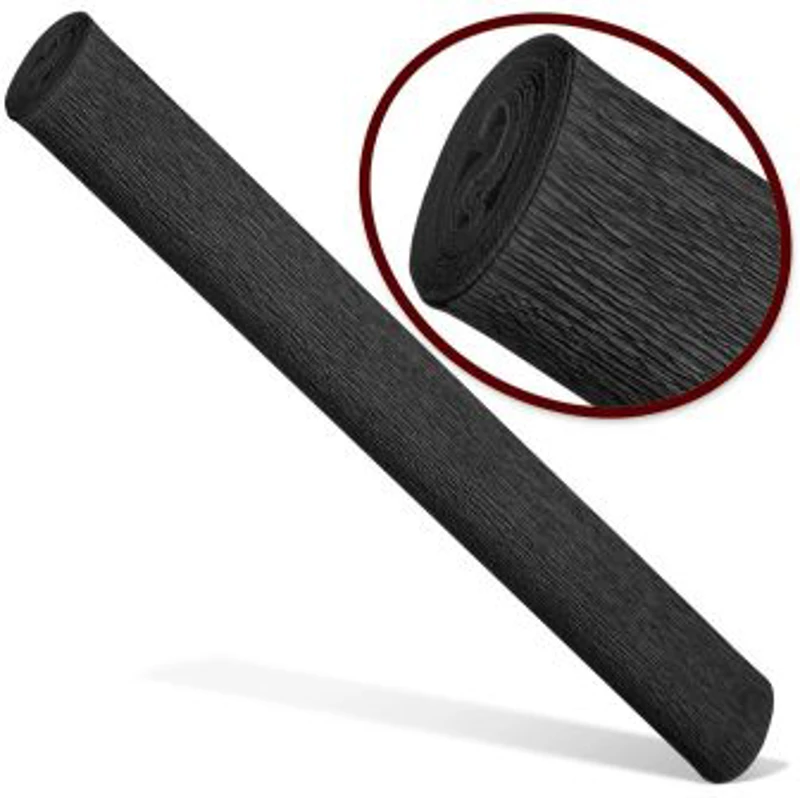 Hartie creponata Colorarte QC-026, negru, 50x200cm, solida floristica