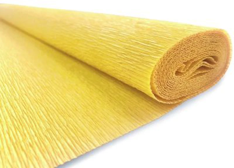 Hartie creponata Colorarte QC-023, galben, 50x200cm, solida floristica