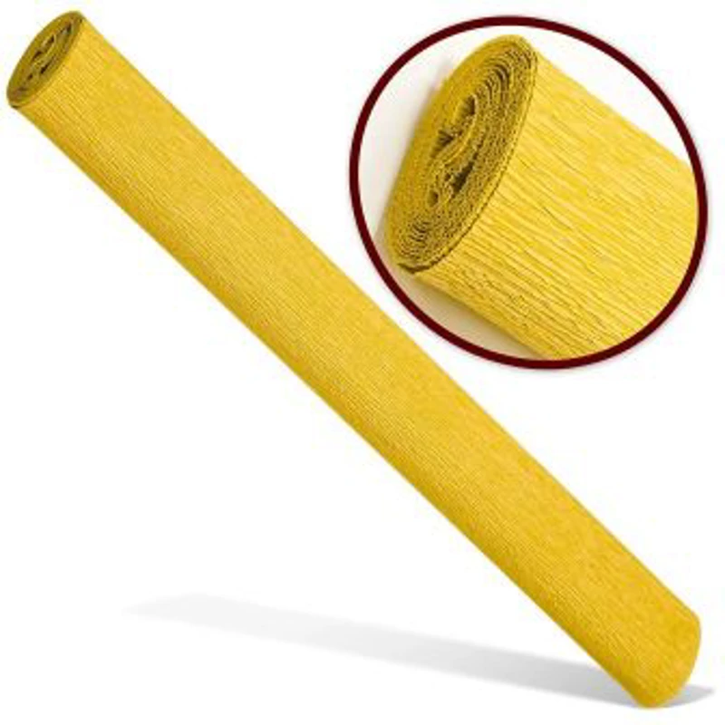 Hartie creponata Colorarte QC-017, galben intens, 50x200cm, solida floristica