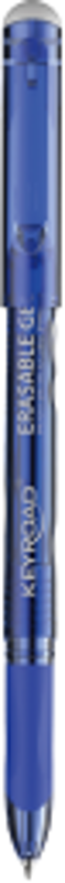 Pix cu gel Keyroad Erasable KR972580, 0. 7mm, cu capac, cu guma de sters, corp albastru, grip cauciucat, scris albastru