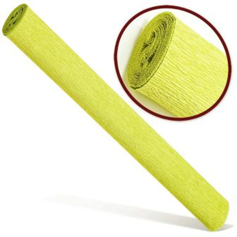 Hartie creponata Colorarte QC-013, galben pal, 50x200cm, solida floristica
