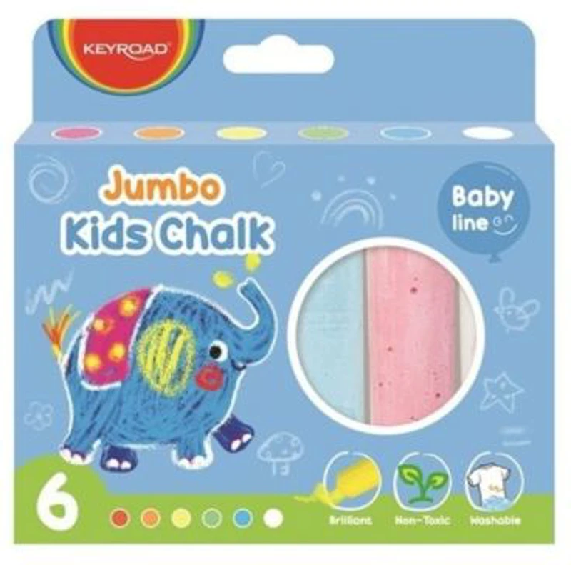 Creta Keyroad Baby line, pentru asfalt, culori pastel, cutie 6 buc, KR972325