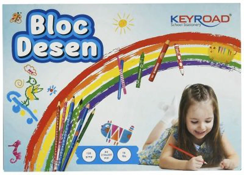 Bloc de desen A4 Keyroad, 16 file, 120g/mp