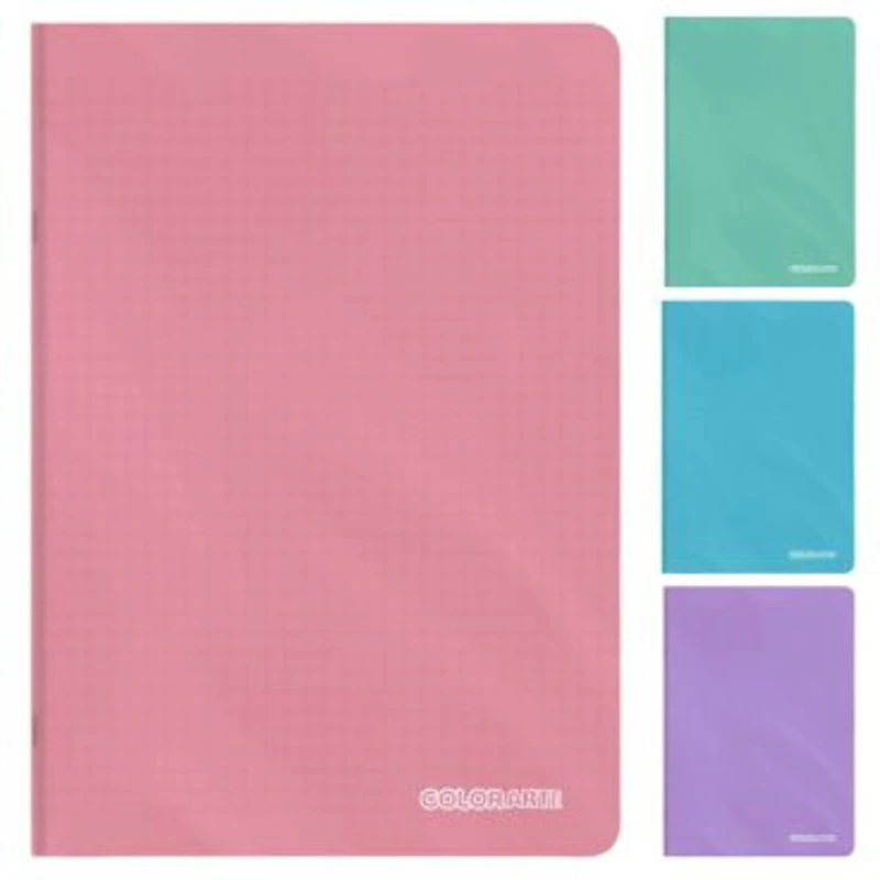 Caiet scolar A5 Colorarte, 48  file, dictando, colturi rotunjite, coperta plastic, culori macarons, 70g/mp