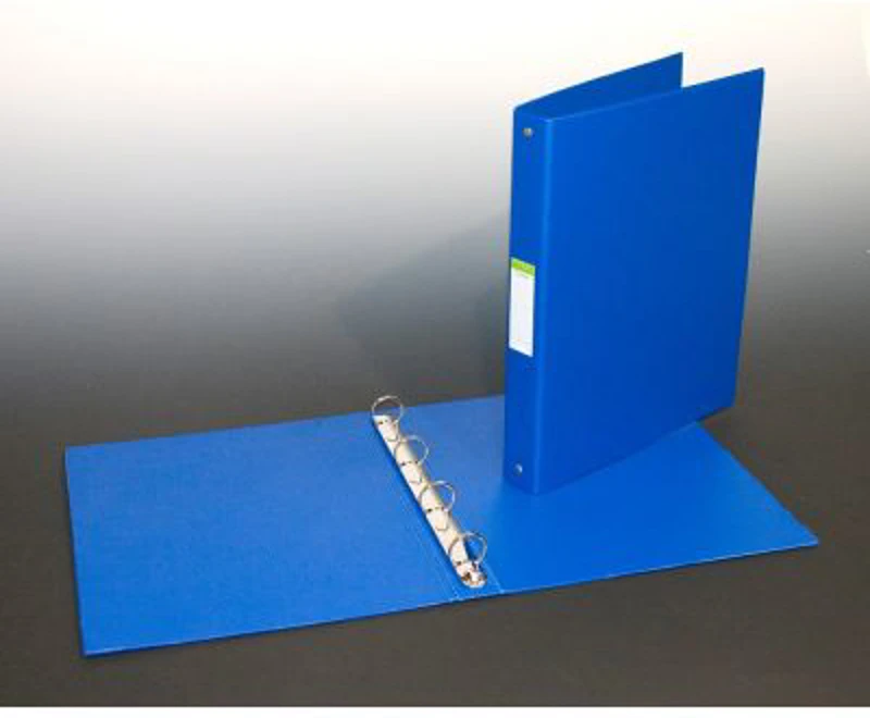 Caiet mecanic 4 inele - D25mm, coperti carton plastifiat PVC, A4, AURORA - albastru