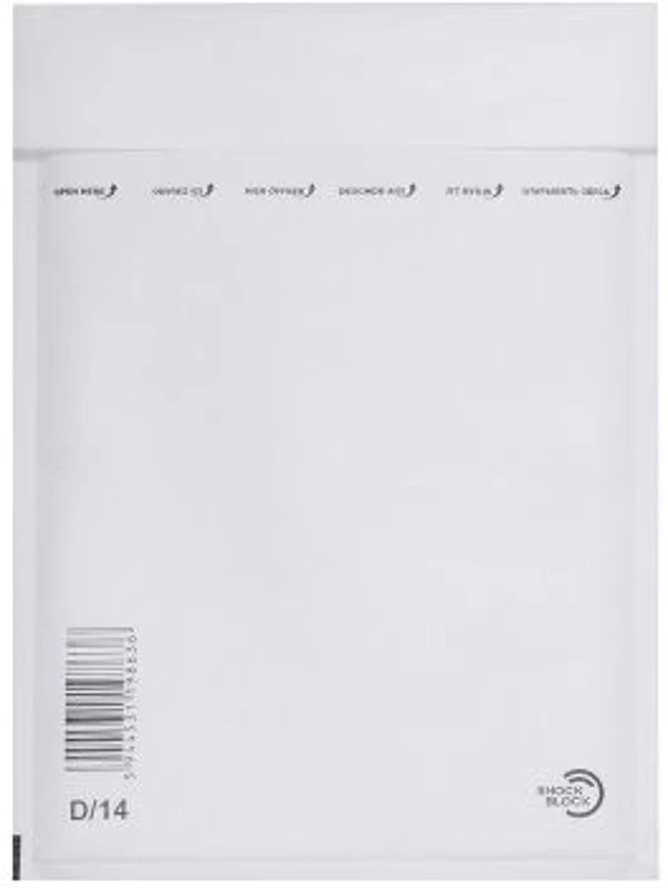 Plic cu protectie, 180 x 265 mm (interior), alb, banda silicon, 90 g/mp, 5 bucati/set