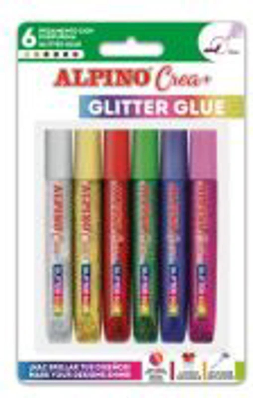 Lipici Glitter Classic, 6 buc/blister, ALPINO Crea+
