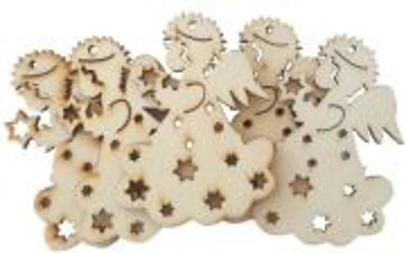 Accesorii creatie, lemn decupat, ingeras, set 6 buc, Colorarte, FS-MF