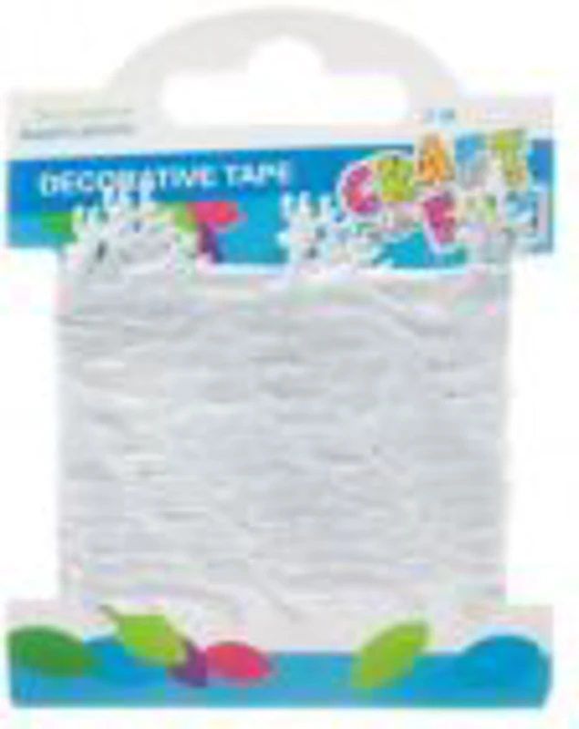 Banda decorativa, reni, 2. 5cm x 2m, plastic, argintiu, Craft with Fun, Decorative Tape, 463488