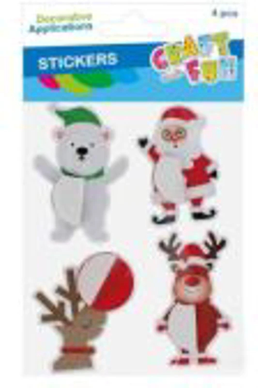 Accesorii creatie, stickere autoadezive, mos, ren, urs 3D, set 4 buc, Craft with Fun 545834