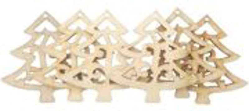 Accesorii creatie, lemn decupat, brad, set 6 buc, Colorarte, FS-M2