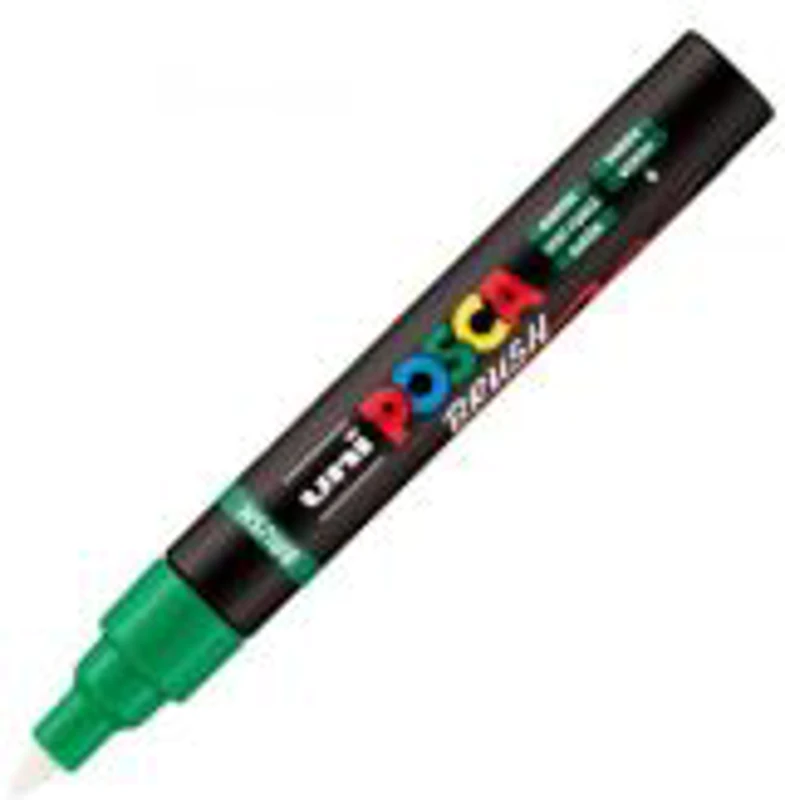 Marker UNI PC-5BR, varf pensula, 1-4 mm, verde, Posca (M1608)