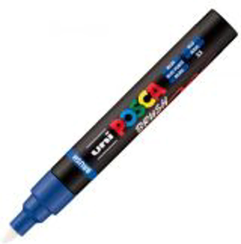 Marker UNI PC-5BR, varf pensula, 1-4 mm, albastru, Posca (M1610)