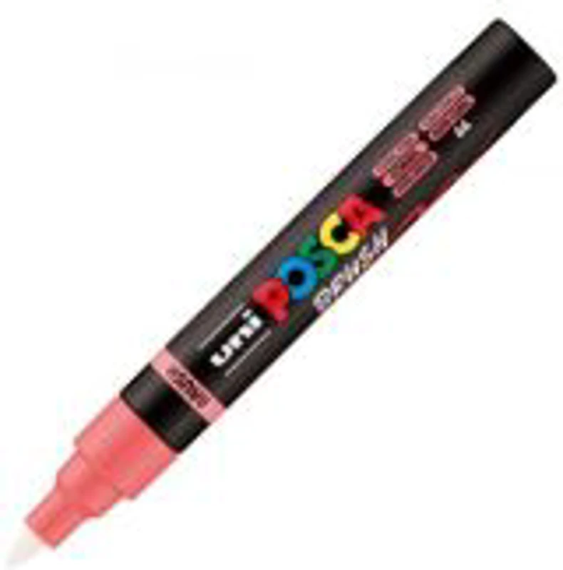 Marker UNI PC-5BR, varf pensula, 1-4 mm, roz corai, Posca (M1617)