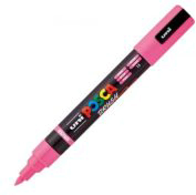 Marker UNI PC-5BR, varf pensula, 1-4 mm, roz, Posca (M1612)
