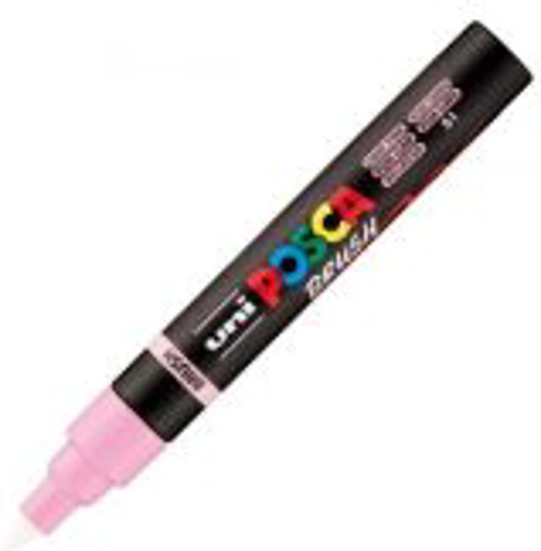 Marker UNI PC-5BR, varf pensula, 1-4 mm, roz deschis, Posca (M1618)