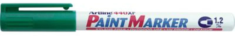 Marker cu vopsea ARTLINE 440XF, corp metalic, varf rotund 1.2mm - verde