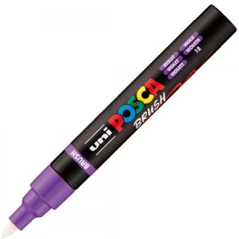 Marker UNI PC-5BR, varf pensula, 1-4 mm, violet, Posca (M1611)