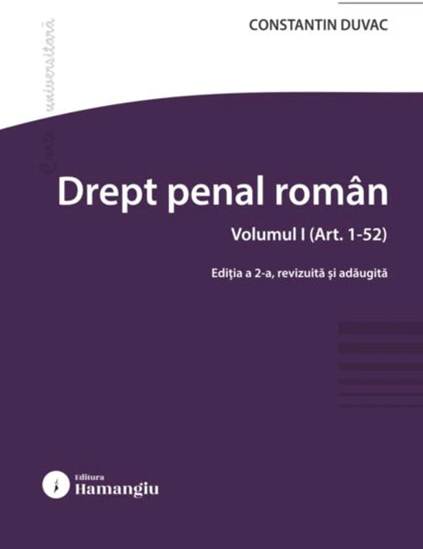 Drept penal român. Vol. (Art. 1-52) - Paperback brosat - Hamangiu