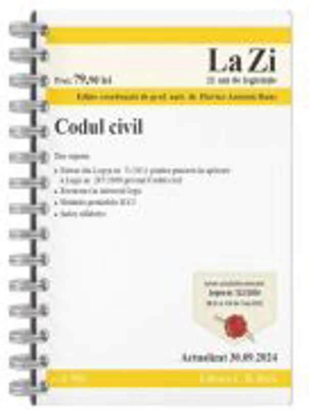 Codul civil. Actualizat la 30. 09. 2024 - Flavius-Antoniu Baias