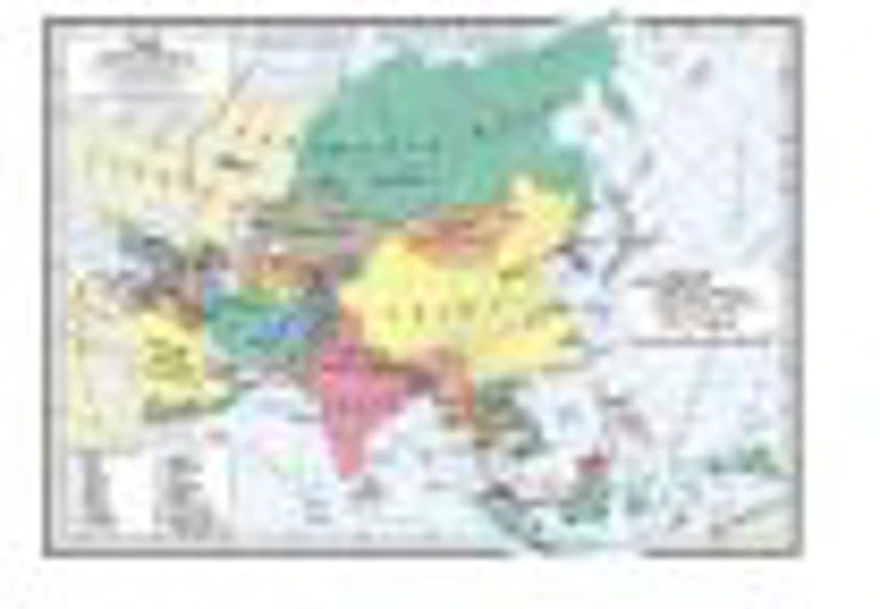 Harta fizica si politica Asia - A4
