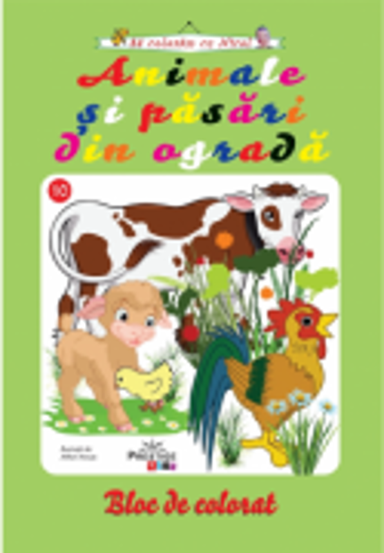 Animale si pasari din ograda - carte de colorat